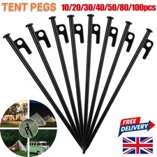 10-100x Tent Pegs Heavy Duty Pegs Hard Ground Awning Stakes 30cm Ground Nail in