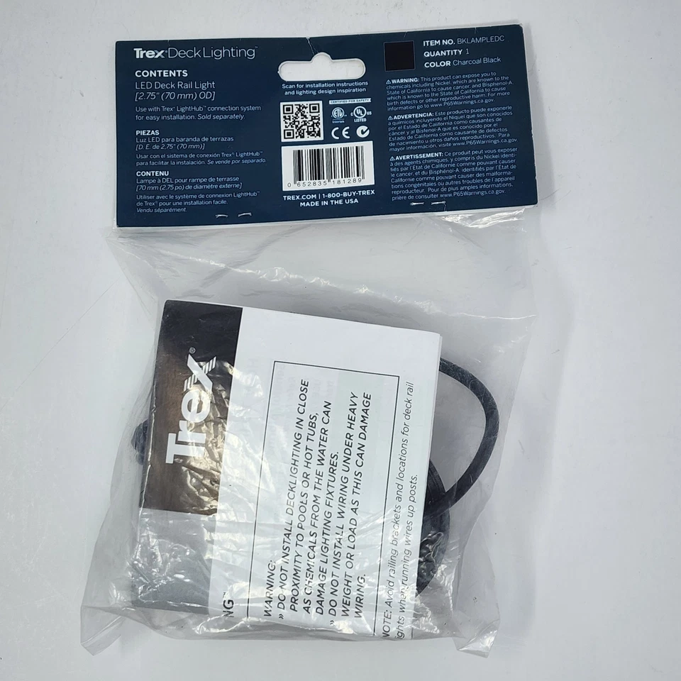 Лампа рельсовая палуба Trex 2,75 дюйма совместима с системой Trex LightHub, угольно-черная - Изображение 4 из 4