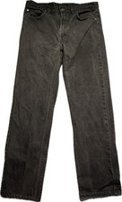 Vintage Black Levi's 505 Jeans Men's Size 38x32 Regular Fit Straight Leg 90s USA