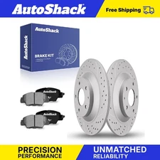 Rear Drilled Slotted Brake Rotors Ceramic Pads for 2016-2024 Mazda CX-5