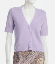 Veronica Beard Women's Purple Cashmere V-Neck Solene Cardigan Sweater Size XS