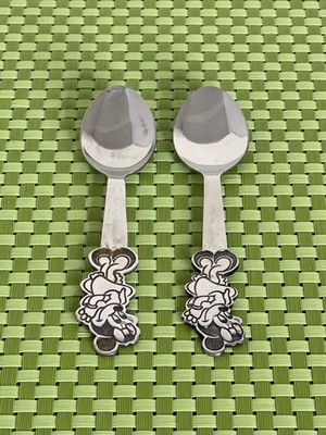 Vintage Walt Disney Minnie Mouse 2 Youth Spoons Stainless Japan by Bonny 5 5/8''