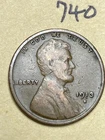 1913-S LINCOLN WHEAT CENT, low mintage date, "FINE" condition #740