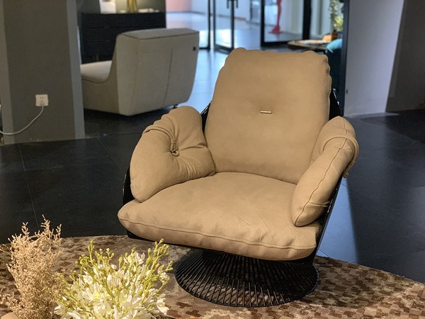 Sessel Club Lounge Design Lehn Stuhl Polster Sofa 1 Sitzer Fernseh Leder Drehbar-image