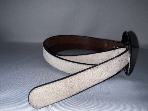LUCKY BRAND Sz M Western Buckle Beige Suede Skinny Belt Cowgirl Western Festival - Picture 4 of 6