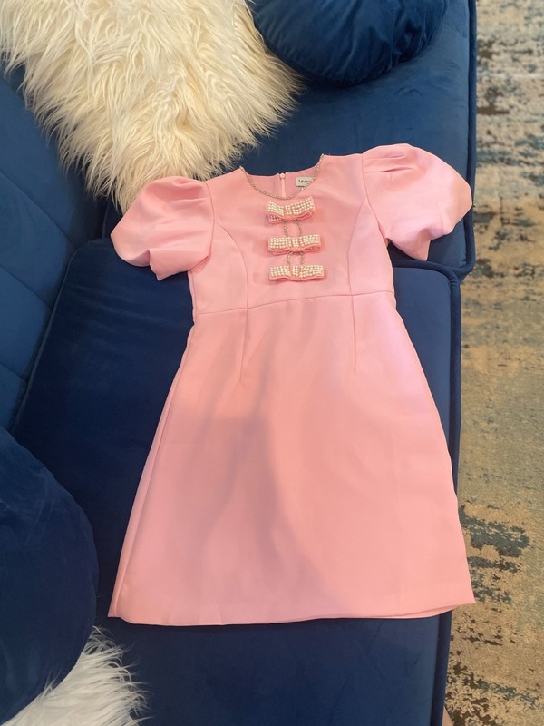 New *Mini Dreamers* Dress-Pink with Decor Pearls Size 10 Youth