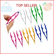 QVYQVY 10PCS Fine Point Bead Tweezers, Plastic Tweezers for Kids, Professional B