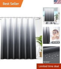 Shower Curtain Waterproof Bathroom Decor Ombre Black Grey Polyester 72x72