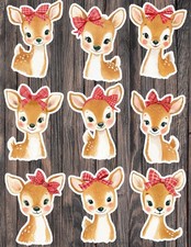 Cute Reindeer With Bow Die Cut Vinyl Stickers Scrapbooking Laptop Waterbottle