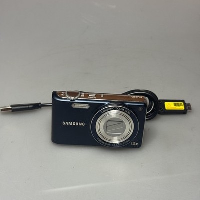 Samsung PL210 Digital Camera 14.2 MP Blue 10X Zoom LCD Charger Point Shoot