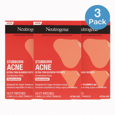 Neutrogena Stubborn Acne Ultra-Thin Blemish Patches 10ct (3 Pack) New