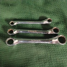 Snap-on Vintage Usa 3 Pc Off-set Box End Wrench Set Sae 38 - 34