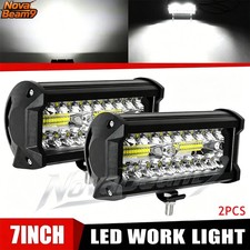 2x 7Inch 30000LM LED Work Light Bar Flood Spot Pod Offroad Fog Driving ATV Truck