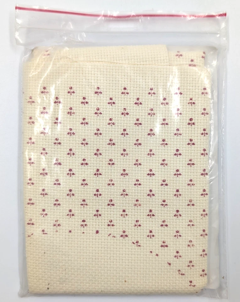 Evenweave Fabrics In Country Lane Colonial Pink Circle Printed 14 ct ecru Aida - Image 2 of 2