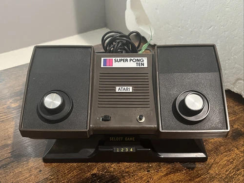 Consola Super Pong Ten Atari solamente, para piezas falta cable de alimentación, no se puede probar