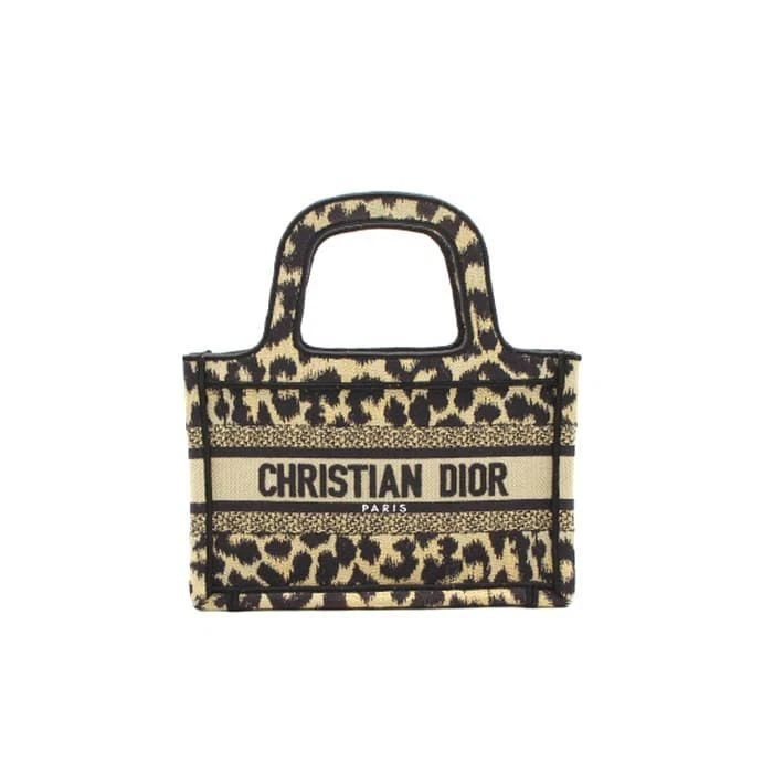 Mini sac fourre tout livre léopard multicolore Dior Mizza 5475ZRHM 42334014