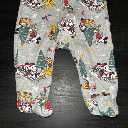 Disney Baby Mickey Mouse Christmas One-Piece Footed Sleeper Size 3 - 6 Months - Picture 4 of 10