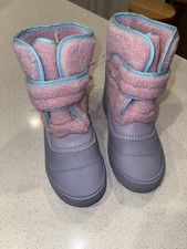 Ozark Trail Unisex Kids Faux Fur Lined Snow Boots Hook Loop Pink 13