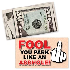 Bad Money Parking Prank Cards Look Like $50 to Fool them 50 QTY