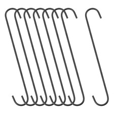 8Pcs S Hanging Hooks 12inch Extra Long Steel Hanger Multiple Use Black