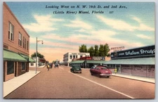 Miami Little River FL~NW 79th Street~2nd Avenue~Whelan Drugs~Hotel Reynold~Linen