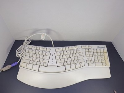 Vintage Microsoft Natural Keyboard Elite (PS2 Wired) X03-51764 Minor Flaw Read