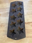 VTG Cast Iron Lodge 10 Star Cornbread Muffin Bread Mold Baking Pan USA 10AS2