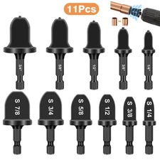 11PCS Swaging Drill Bit Tool Set Flare Tube Copper Pipe Expander for HVAC Repair