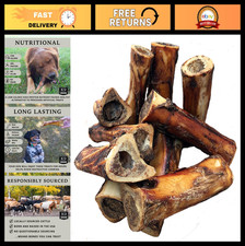 Large Dog Bones - Beef Marrow Chews for Aggressive Chewers | USA Made, 10 Pack