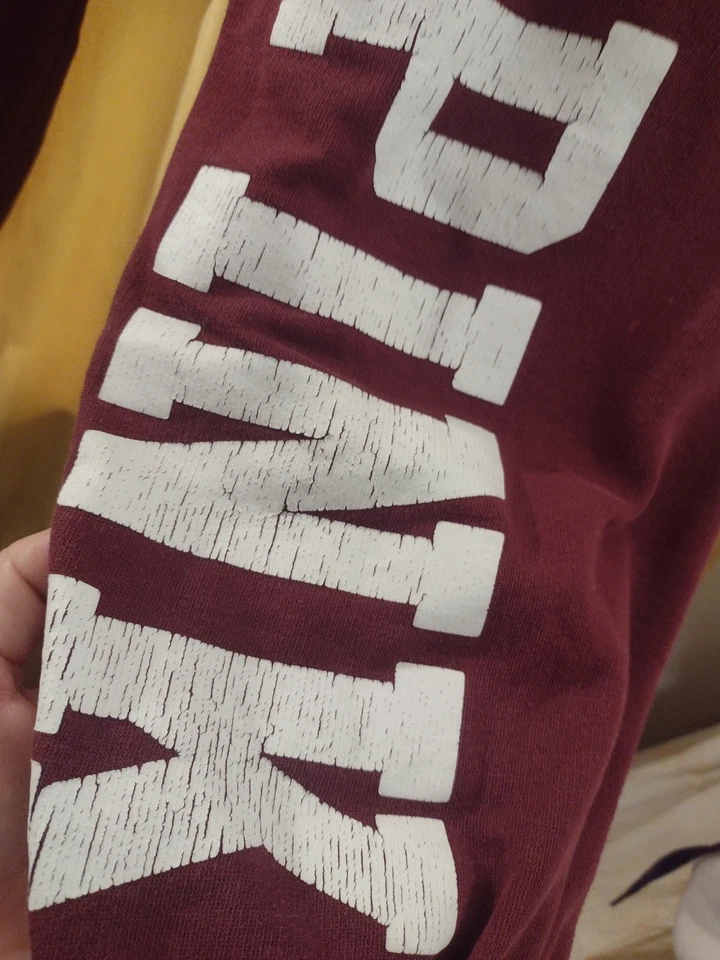 Y2K VS PINK Sweatpants Lounge Pants Pajama Pants Burgundy Cotton Sz L - Image 4 of 4