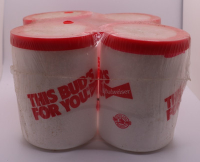 Vintage Kooler Koaster Budweiser Beer This Buds for You Koozie - 4 Sealed New