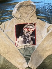 Lil Peep Cropped Hoodie In Size Medium Color Heather Gray