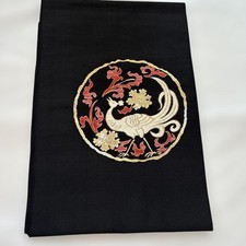 Cinturón Kimono Japonés Abierto Nagoya Obi Tierra Negra Phoenix
