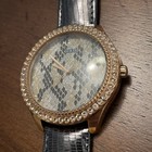 NEW GUESS ROSE GOLD TONE,GRAY PYTHON LEATHER BAND,CRYSTAL GLITZ WATCH-W0626L2 — photo 4