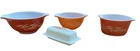 Vintage Pyrex “Golden Wheat” Cinderella Mixing Bowls Butter Dish w/lid MCM Set