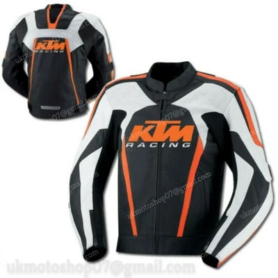 Neue KTM Racing Motorrad Biker Lederjacke, KTM MotoGP-Rennrad-Lederjacke. - Bild 1 von 3