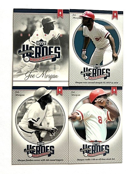 JOE MORGAN 2002 Upper Deck Heroes of Baseball Lot of 4 Cincinnati Reds HOF