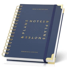 Aesthetic Daily Planner And Notebook With Hourly Schedule - Beautiful Spiral ...