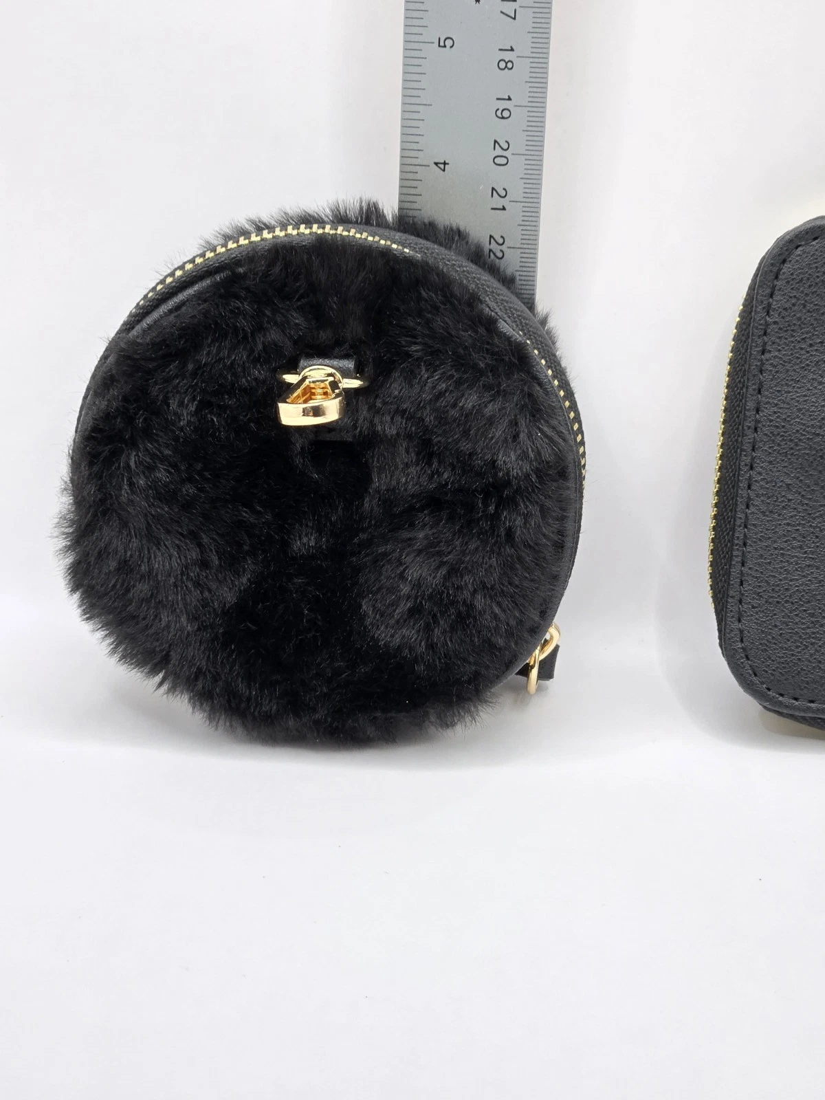 Juicy Couture Fluffy Furry Bag Charm Zip Intorno Portamonete Portachiavi Lotto di 2