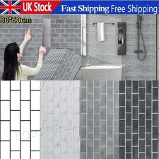 100 Pack Self Adhesive Brick Wall Sticker Thick Bathroom Kitchen Home Wall Decor