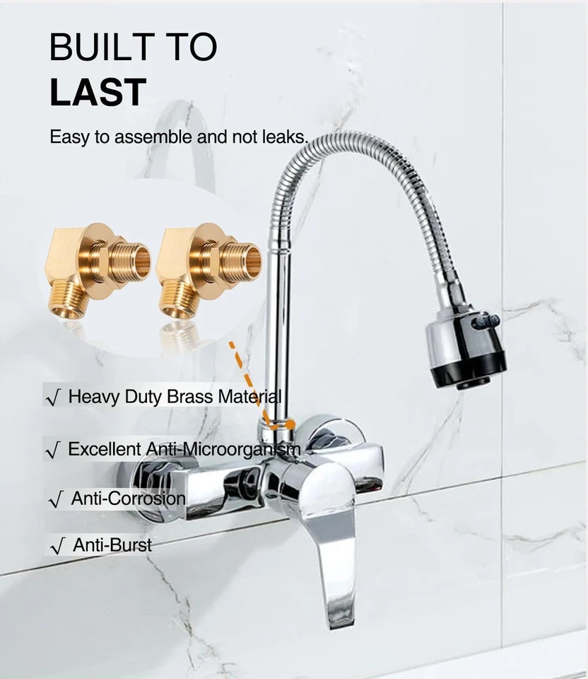 Комплект для установки латунный настенный кран TS B-0230-K 1/2 дюйма NPT короткий колено - Изображение 3 из 4