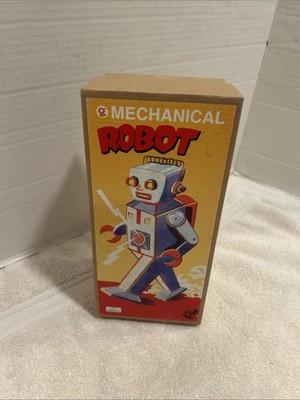 Schylling MS384 Tin Wind-Up Mechanical Robot NEW IN BOX