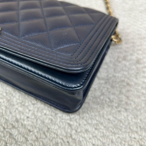 Authentic Pre-owned Chanel Leboy WOC Caviar Chain Bag dark blue - Picture 7 of 24