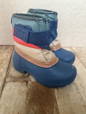 Carter's LEX Toddler Snow Boots Navy/Tan/Red Hook Loop US 7M EU 23