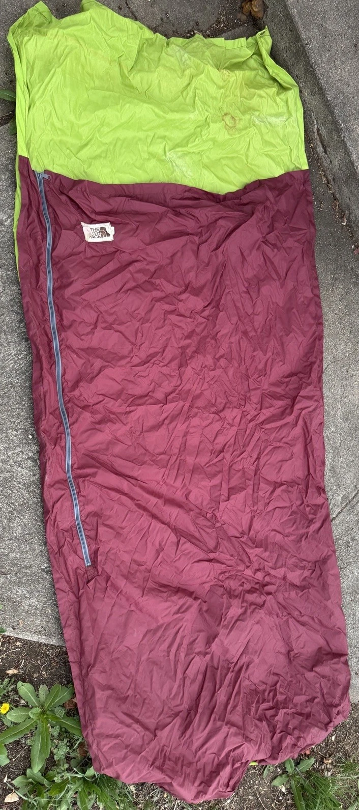 VTG The North Face Brown Label Bivy Sack Sleeping Bag Cover USA 70s Green Maroon