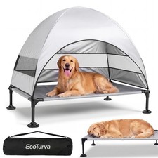 Elevated Dog Bed with Canopy - 3-Sided UV Protection Pet Tent with Wider Shad...