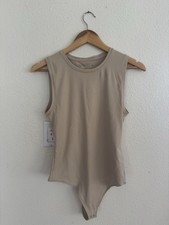 Abercrombie Fitch Beige Sleeveless Bodysuit Women's Size M Solid One Piece