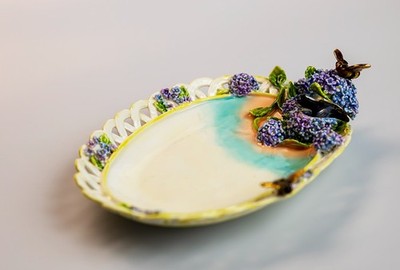 Keren Kopal and Gemstone Plate, a trinket box embellished with Austrian crystals