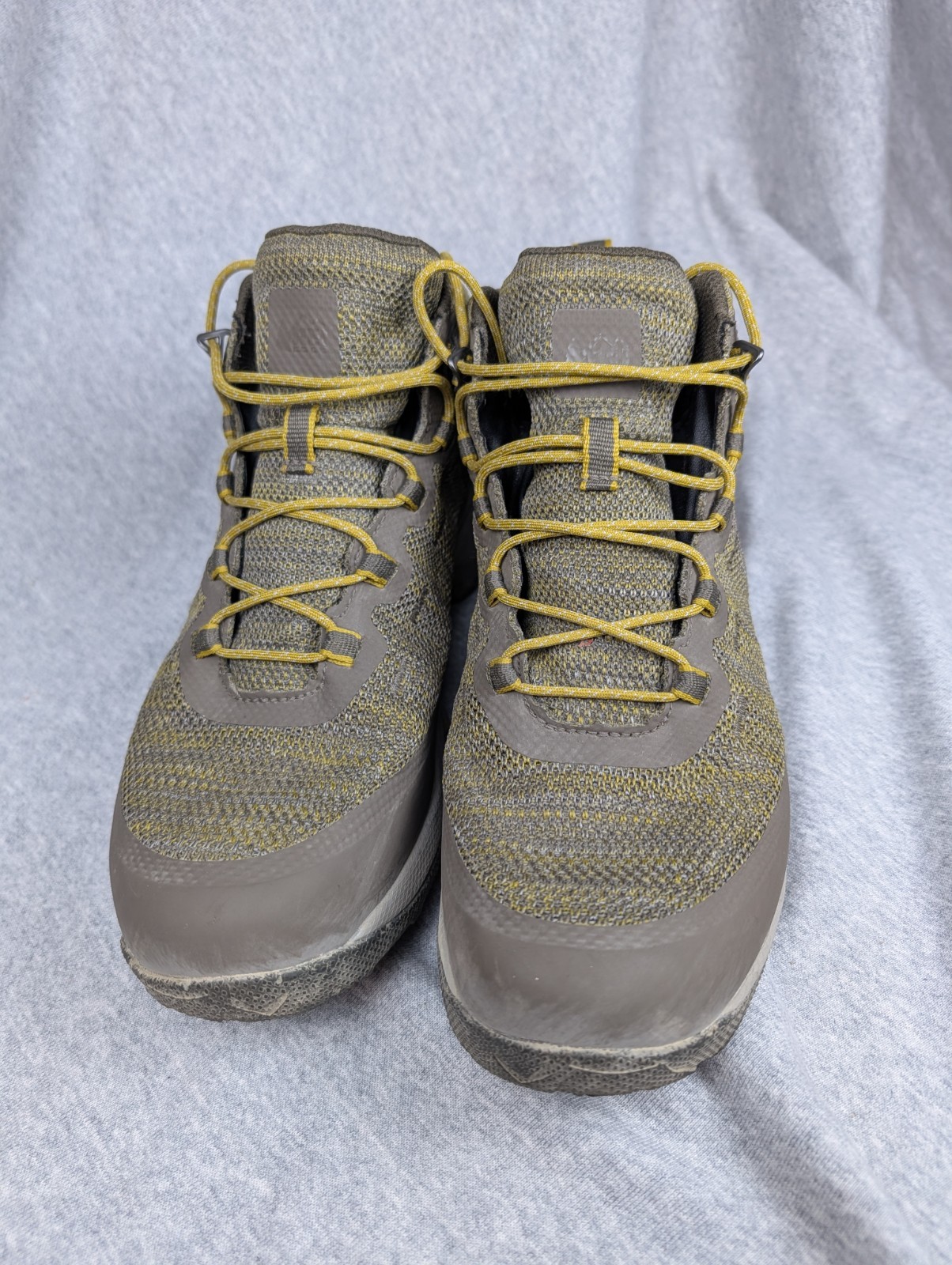REI Co-op Flash Hiking Boots Womens 9 Trail Outdoor Shoes Gray Green Yellow