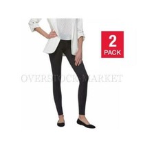 NEW WOMEN'S FELINA 2 PACK WIDE WAISTBAND SUEDED LIGHTWEIGHT LEGGING VARIETY